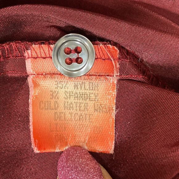 Burgundy button down shirt Alice & Trixie ladies medium cuffed 3/4 sleeve blouse - Picture 8 of 10